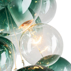 Chandelier, 3-Light with Glass Bubble Shades in White