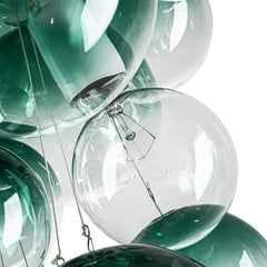 Chandelier, 3-Light with Glass Bubble Shades in White