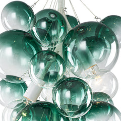 Chandelier, 3-Light with Glass Bubble Shades in White