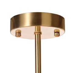 Chandelier, 3 Lights, Frosted Glass with Brass Finish