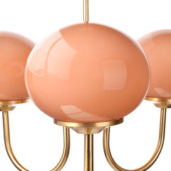 Chandelier, 3 Lights, Frosted Glass with Brass Finish