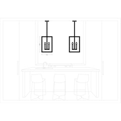 Chandelier, 4-Light Metal Lantern in Brushed Nickel