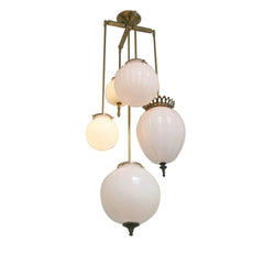 Chandelier, 5-Light, 26 in Diameter, Polished Nickel Brass with Clear Crystal