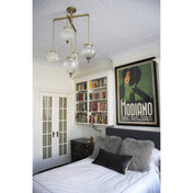 Chandelier, 5-Light, 26 in Diameter, Polished Nickel Brass with Clear Crystal