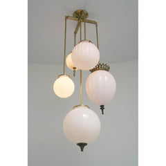 Chandelier, 5-Light, 26 in Diameter, Polished Nickel Brass with Clear Crystal