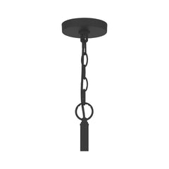 Chandelier, 5-Light Candelabra Style in Matte Black Steel
