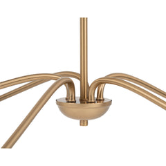 Chandelier, 5-Light Candle Style, Gold Metal with Adjustable Rods