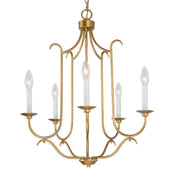 Chandelier, 5-Light Metal Candle Style with Adjustable Chain