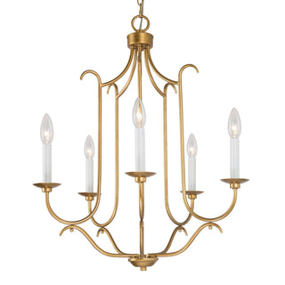 Chandelier, 5-Light Metal Candle Style with Adjustable Chain