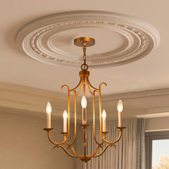 Chandelier, 5-Light Metal Candle Style with Adjustable Chain