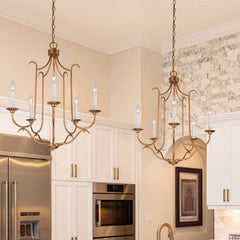 Chandelier, 5-Light Metal Candle Style with Adjustable Chain