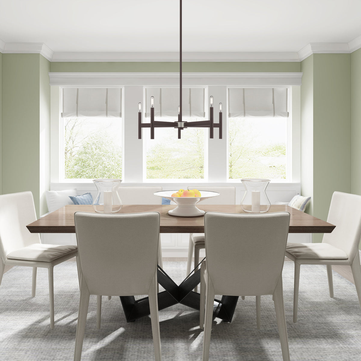 Chandelier, 5-Light Steel with Bronze Finish