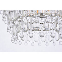 Chandelier, 5-Light Tiered Crystal in Antique Silver Metal