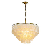 Chandelier, 5-Tier Capiz Shell Shade in White