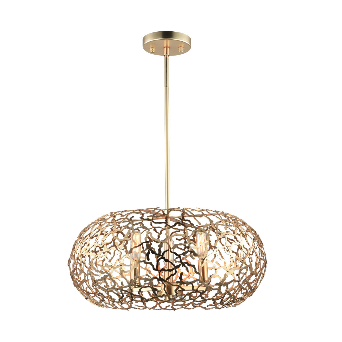Chandelier, 6 Lights, Matte Gold with Adjustable Downrod