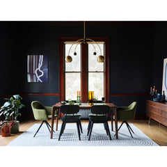 Chandelier, 6 Lights, Steel with Adjustable Arched Arms