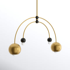 Chandelier, 6 Lights, Steel with Adjustable Arched Arms