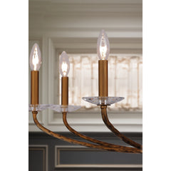 Chandelier, 6 Lights, Steel with Crystal Accents, 32 Inch Wide