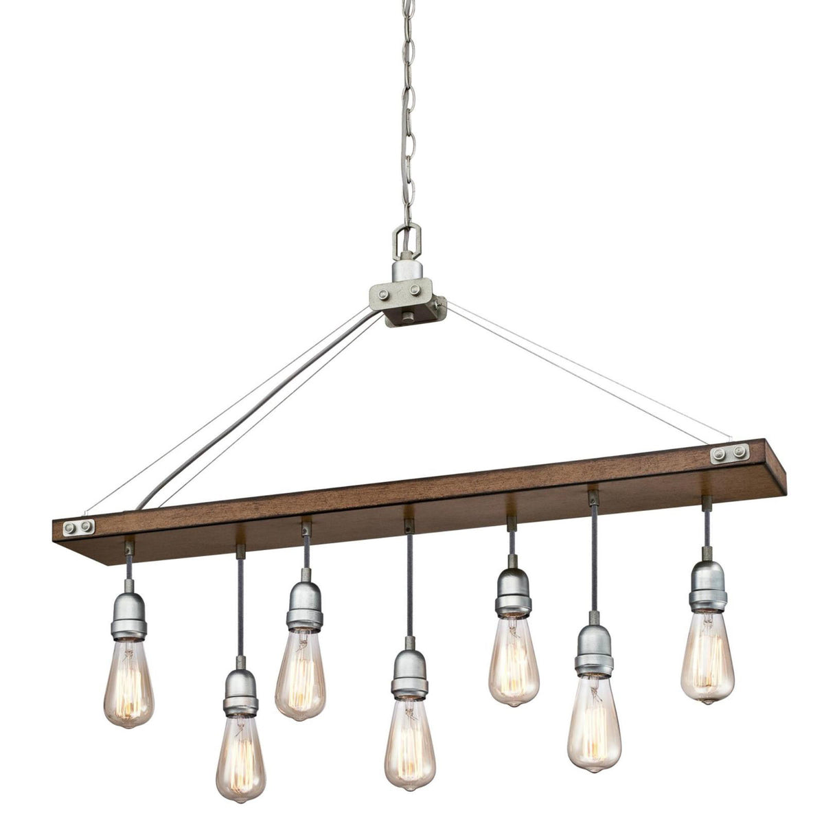 Chandelier, 7 Lights, Steel with Hand Painted Finish