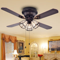Chandelier Ceiling Fan with Light Kit, 42 in Blade Span