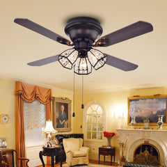 Chandelier Ceiling Fan with Light Kit, 42 in Blade Span