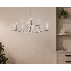 Chandelier with 14 Lights and 2 Tiers in Polished Nickel