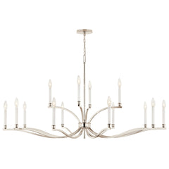 Chandelier with 14 Lights and 2 Tiers in Polished Nickel