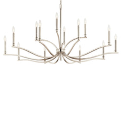 Chandelier with 14 Lights and 2 Tiers in Polished Nickel