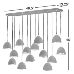 Chandelier with 14 Lights and Bell Shade in Shell White