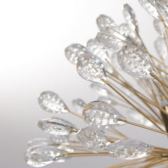 Chandelier with 20 Lights and Crystal Strands in Gold