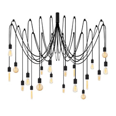 Chandelier with 20 Lights in Black Hammered Aluminum