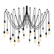 Chandelier with 20 Lights in Black Hammered Aluminum