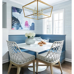 Chandelier with 4 Lights and Open Geometric Metal Frame