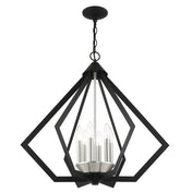 Chandelier with 6 Lights in Matte Black Steel