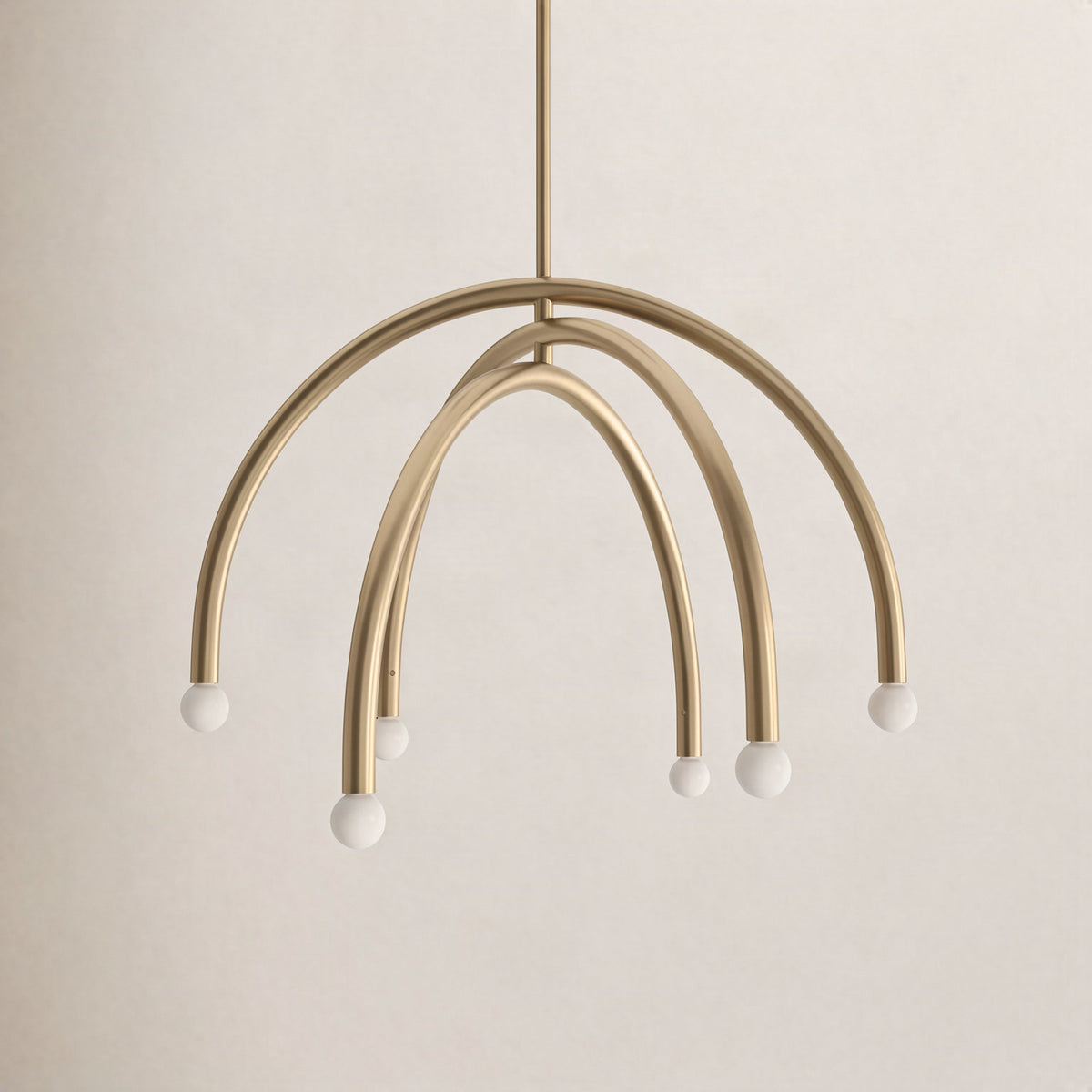 Chandelier with 6 Lights in Natural Brass Finish