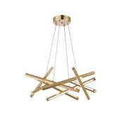 Chandelier with 8 Integrated LED Lights in Gold Metal