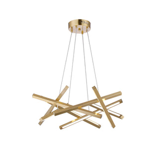 Chandelier with 8 Integrated LED Lights in Gold Metal