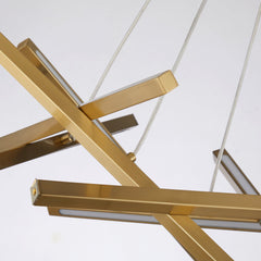 Chandelier with 8 Integrated LED Lights in Gold Metal