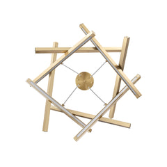 Chandelier with 8 Integrated LED Lights in Gold Metal
