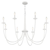 Chandelier with 8 Lights and Adjustable Chain in White