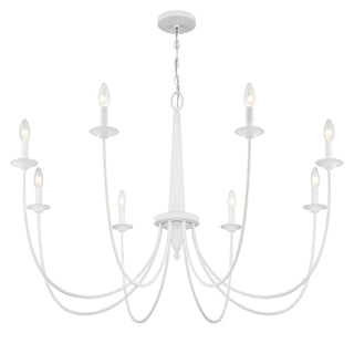 Chandelier with 8 Lights and Adjustable Chain in White