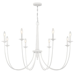 Chandelier with 8 Lights and Adjustable Chain in White
