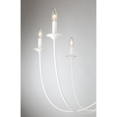 Chandelier with 8 Lights and Adjustable Chain in White