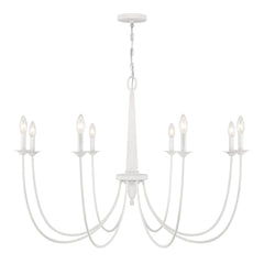 Chandelier with 8 Lights and Adjustable Chain in White