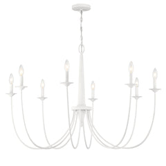 Chandelier with 8 Lights and Adjustable Chain in White
