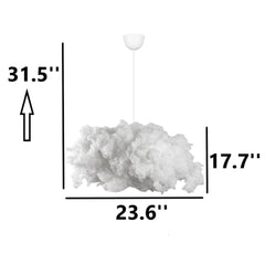 Chandelier with Cotton Shade in White