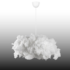 Chandelier with Cotton Shade in White