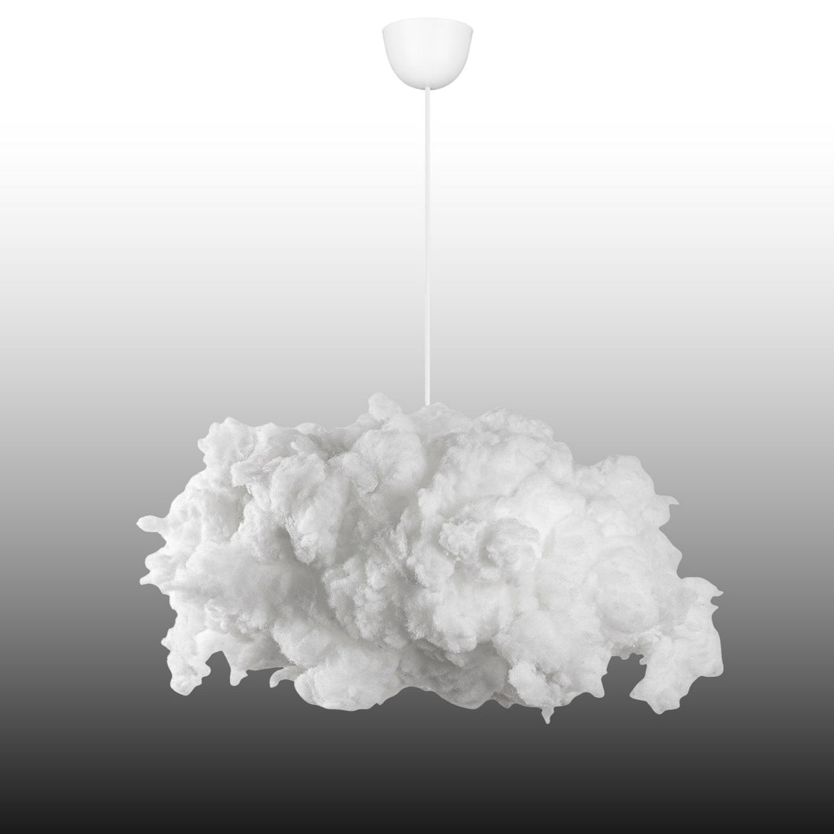 Chandelier with Cotton Shade in White