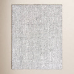 Checkered Area Rug, 8 x 10 ft, with Ivory and Black Wool Blend