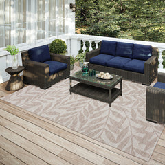 Chenille Area Rug, Rectangle 8' x 10' in Beige
